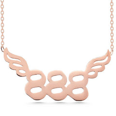 Collier pour femme Silver Rose avec le numéro 888 des anges