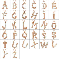 Silver Rose Letter A Women's Necklace