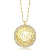 Silver Gold Allah Written Women's Necklace
