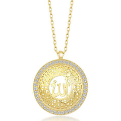 Silver Gold Allah Written Women's Necklace