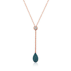 Silver Rose Love Drop Women's Necklace