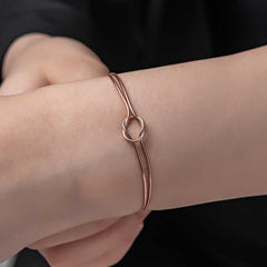 Bracelet femme nœud d'amour en argent rose