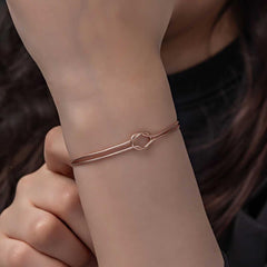 Bracelet femme nœud d'amour en argent rose