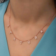 Silver Rose Atatürk Written Women's Necklace