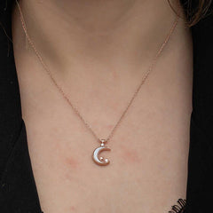 Silver Rose Moon Star Women's Necklace