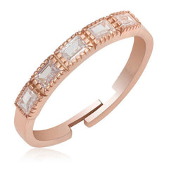 Bague réglable en argent rose pour femme