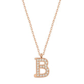 Silver Rose Letter B Women's Necklace