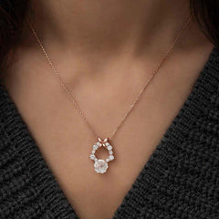 Silver Rose Spring Flower Necklace