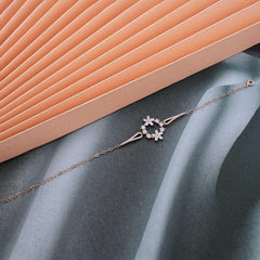 Silver Rose White Flower Women's Bracelet