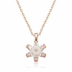 Collier Fleur de Lotus Blanc Rose Argent