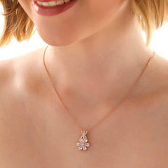 Silver Rose White Love Flower Women's Necklace