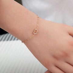 Bracelet Femme Cœurs Unis Argent Rose
