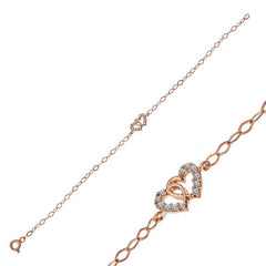 Bracelet Femme Cœurs Unis Argent Rose