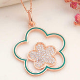 Collier pour femme en argent à motif de rose