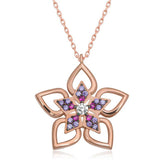 Silver Rose Flower Women's Necklace