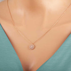 Collier pour femme en argent avec fleur de rose