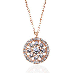 Collier pour femme en argent avec fleur de rose