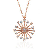 Silver Rose Flower Women's Necklace