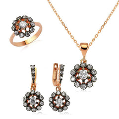 Silver Diamond Model Flower Women Set