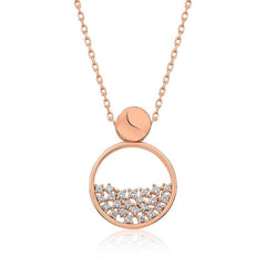 Silver Rose Dew Drop Women's Necklace