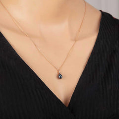 Silver Rose Drop Pearl Women's Necklace