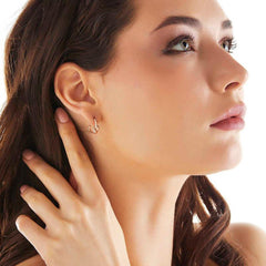 Silver Rose Knot Women's Earrings