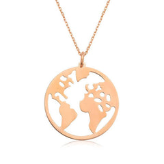 Silver Rose Earth Necklace