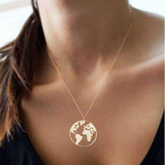 Silver Rose Earth Necklace