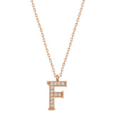 Silver Rose Letter F Women's Necklace