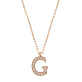 Silver Rose Letter G Women's Necklace