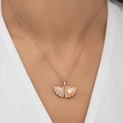 Silver Rose Pearl Oyster Women's Necklace