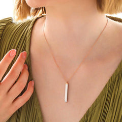 Collier en argent avec nom inscriptible et barre ouvrable pour femme