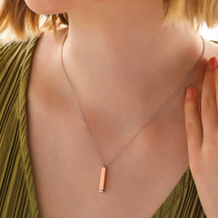 Collier en argent avec nom inscriptible et barre ouvrable pour femme