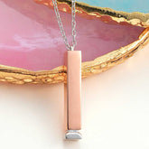 Silver Name Writable Openable Bar Necklace for Women