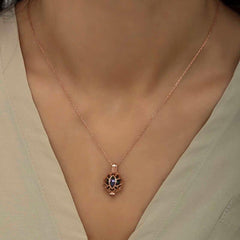 Silver Rose Caged Lotus Women's Necklace