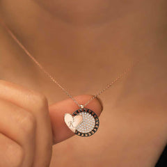 Silver Rose Heart to Heart Necklace