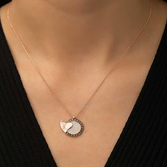 Silver Rose Heart to Heart Necklace