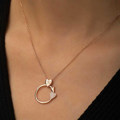 Silver Rose Arrow to Heart Necklace