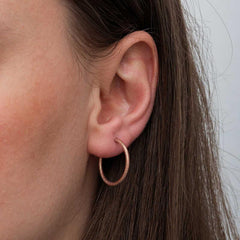 Silver Rose Pencil Hoop Women's Earring