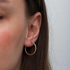 Silver Rose Pencil Hoop Women's Earring