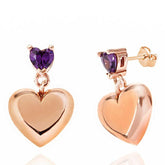 Silver Rose Heart Studded Women's Earrings