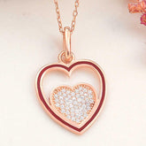 Silver Rose Heart Women's Necklace