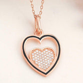 Silver Rose Heart Women's Necklace