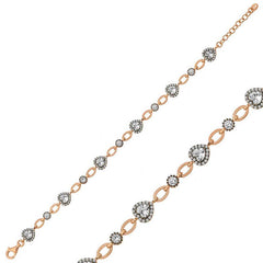 Silver Rose Hearts Women's Bracelet