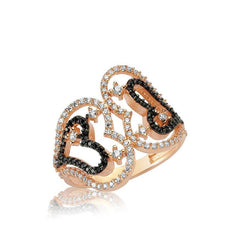 Silver Rose Heart Women's Ring