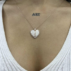 Silver Rose Heart Name Necklace for Women