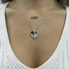 Silver Rose Heart Name Necklace for Women