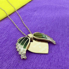 Silver Rose Heart Name Necklace for Women