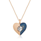 Silver Rose Heart Clover Women's Necklace