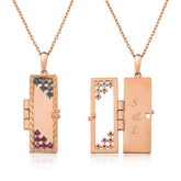 Silver Rose Covered Personalized Necklace